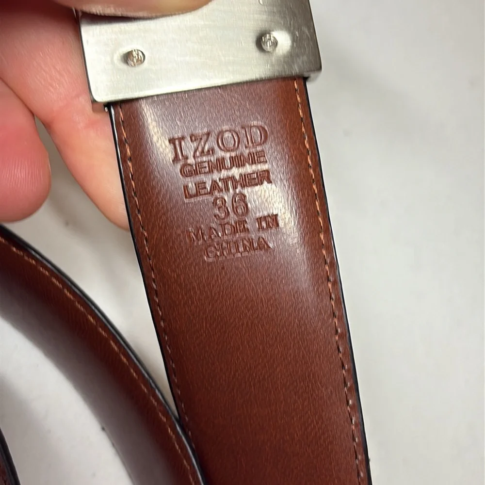 Izod Reversible Brown/Black Leather Belt Size 36